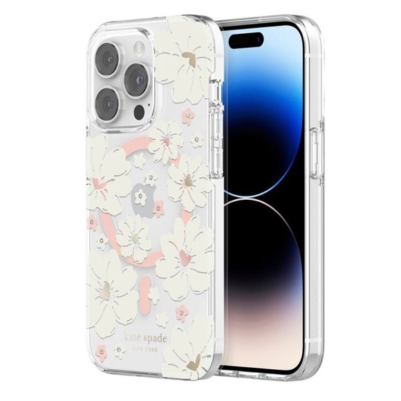 KATE SPADE Pink Heart Peony Floral MagSafe iPhone 14 PRO MAX Hard Case - Picture 2 of 9